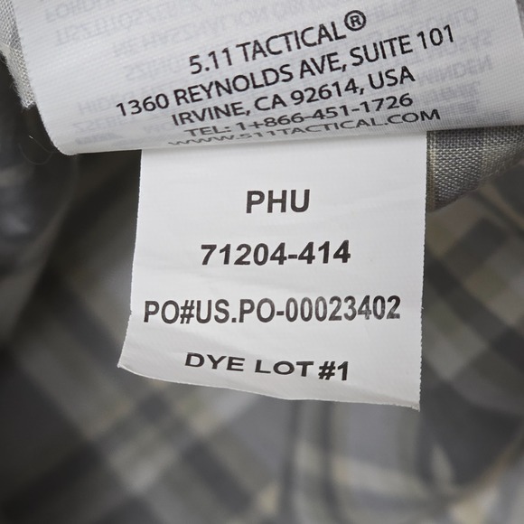 5.11 Tactical Plaid Button Up Shirt Gray Short Sleeve XL Outdoor Casual - Picture 9 of 16